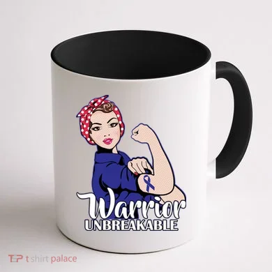 Colon Cancer Unbreakable Warrior Coffee Mug back