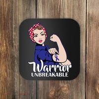 Colon Cancer Unbreakable Warrior Coaster thumb 0
