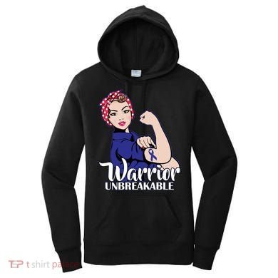 Colon Cancer Unbreakable Warrior Women's Hoodie