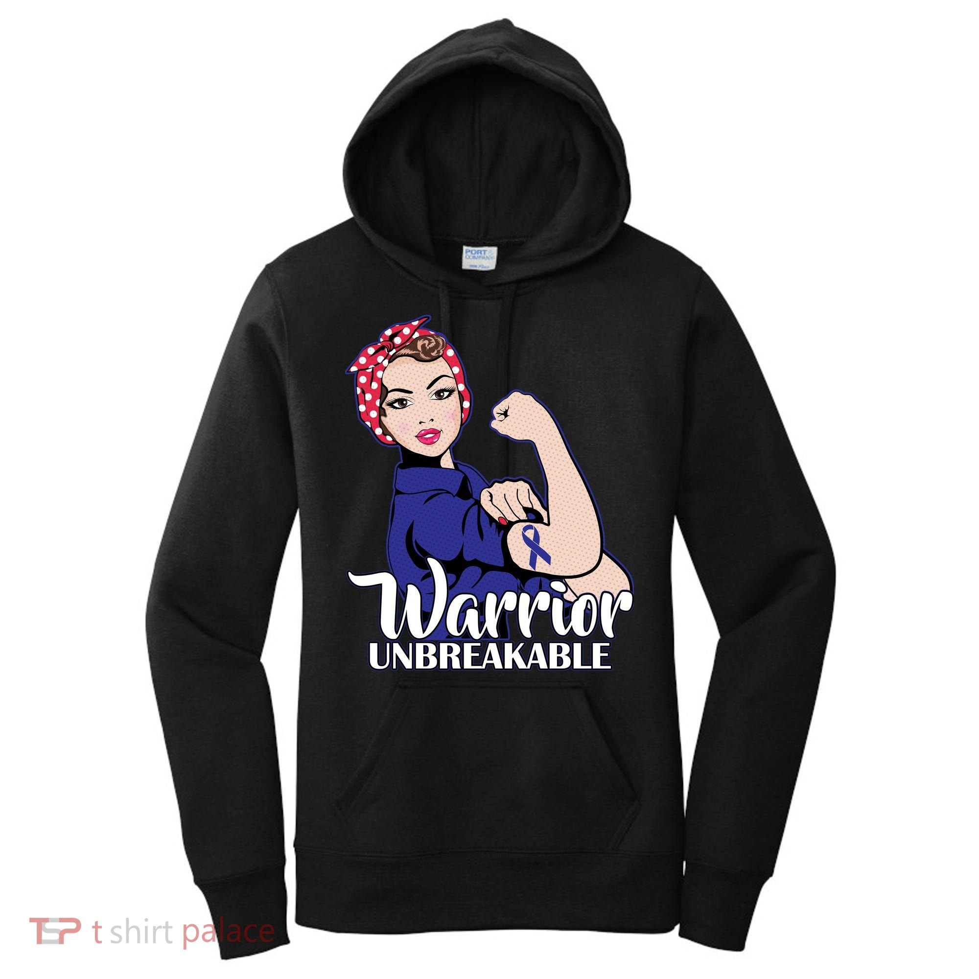 Colon Cancer Unbreakable Warrior Women's Hoodie