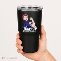 Colon Cancer Unbreakable Warrior Tumbler thumb 2