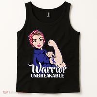 Colon Cancer Unbreakable Warrior Tank Top thumb 2