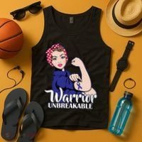 Colon Cancer Unbreakable Warrior Tank Top thumb 4