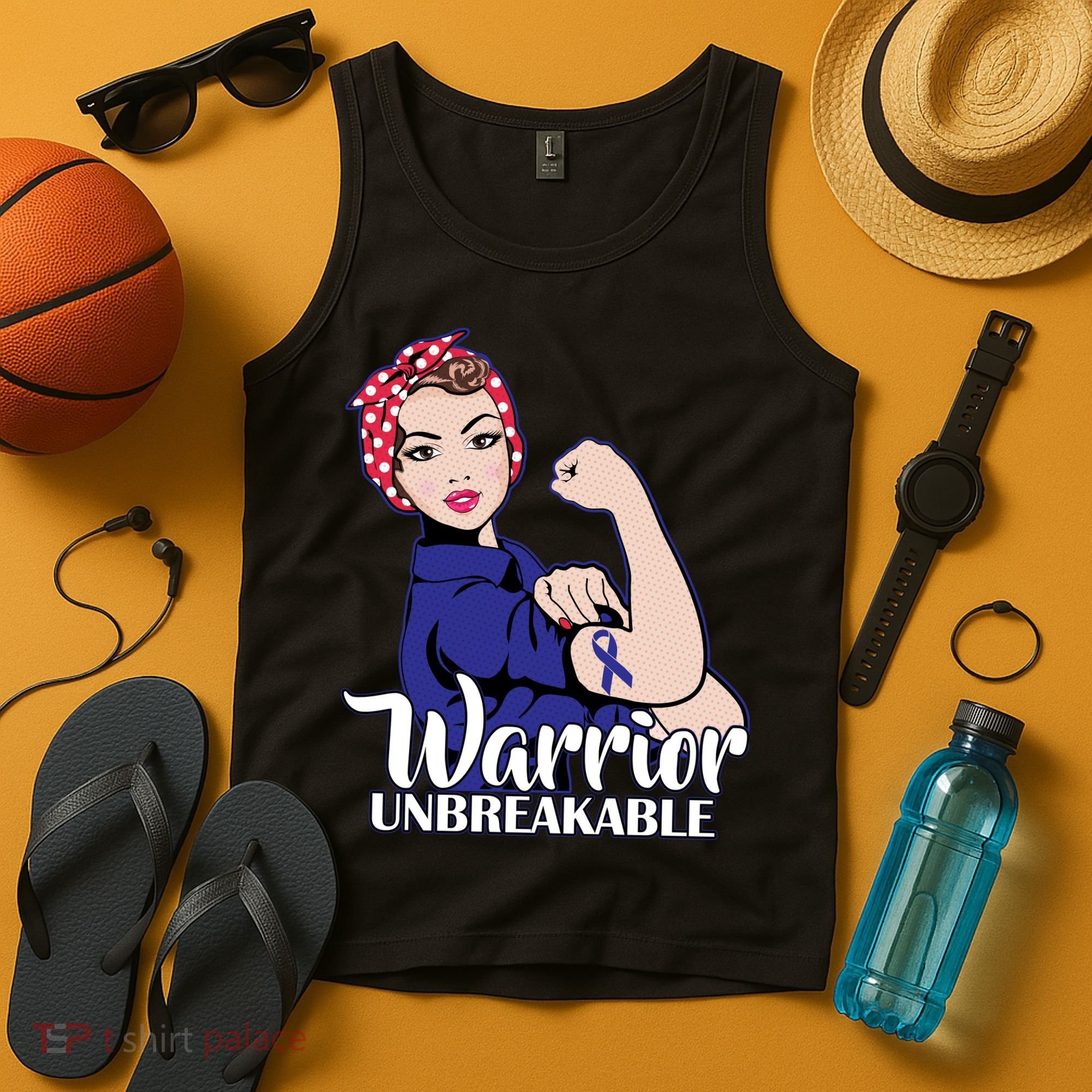 Colon Cancer Unbreakable Warrior Tank Top