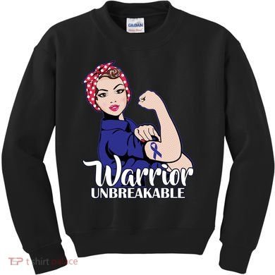 Colon Cancer Unbreakable Warrior Kids Sweatshirt