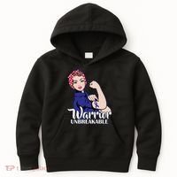 Colon Cancer Unbreakable Warrior Kids Hoodie thumb 0