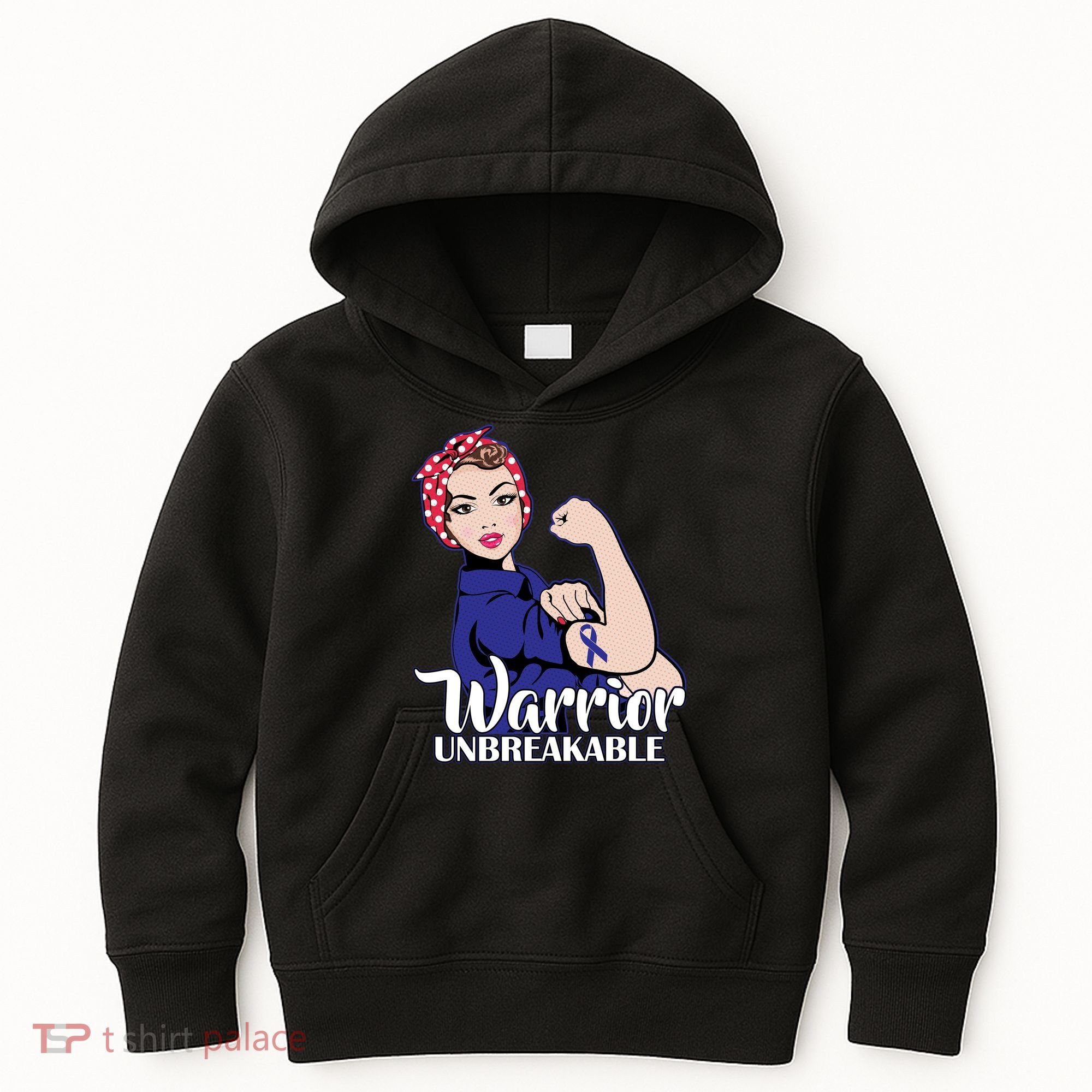 Colon Cancer Unbreakable Warrior Kids Hoodie