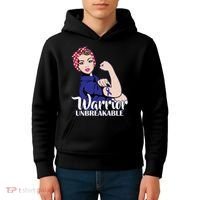 Colon Cancer Unbreakable Warrior Kids Hoodie thumb 4