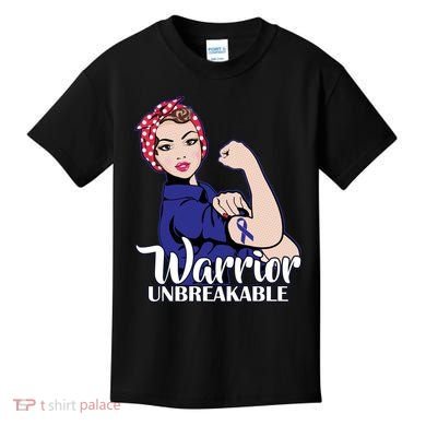 Colon Cancer Unbreakable Warrior Kids T-Shirt