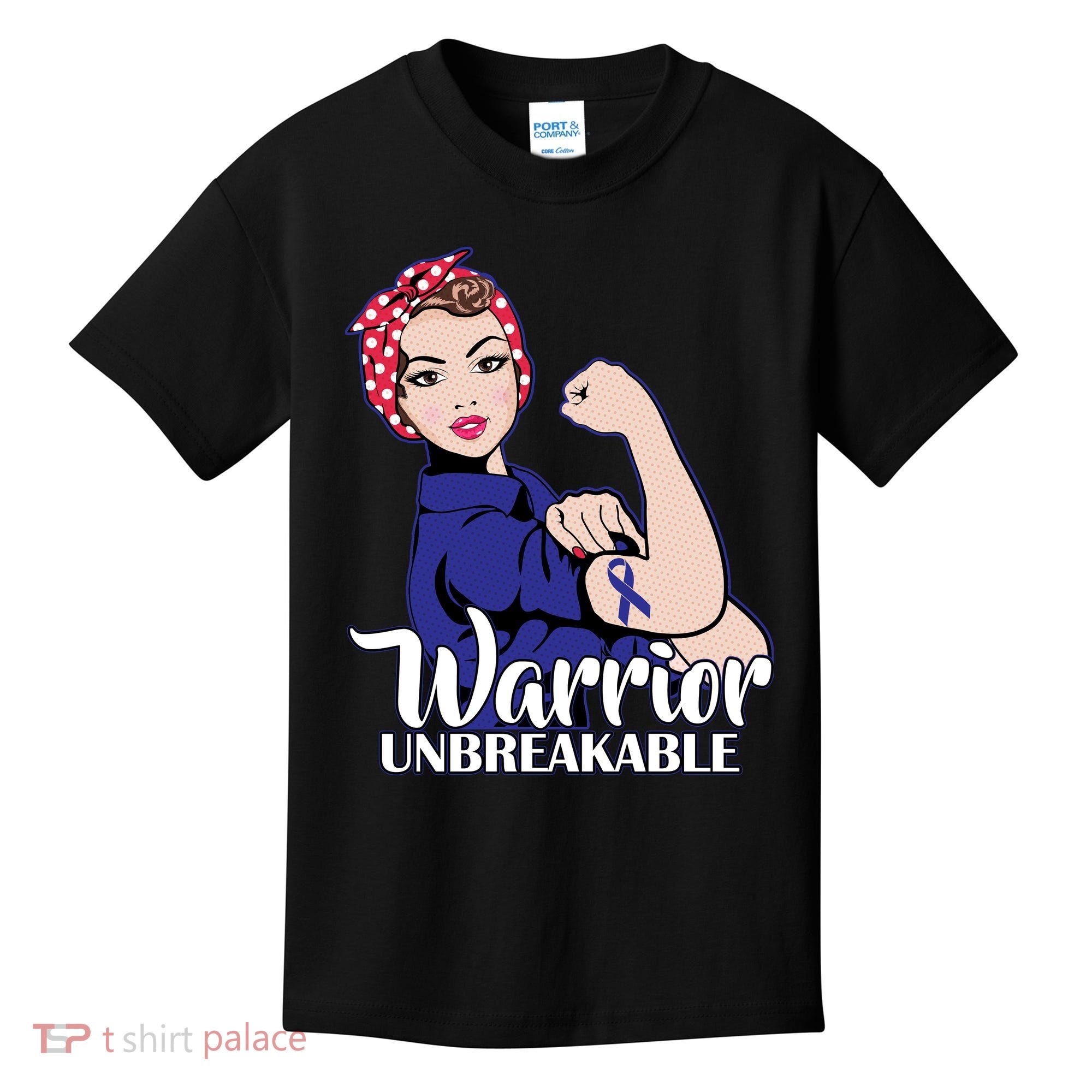 Colon Cancer Unbreakable Warrior Kids T-Shirt