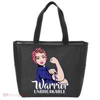 Colon Cancer Unbreakable Warrior Tote Bag thumb 0