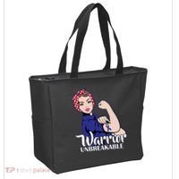 Colon Cancer Unbreakable Warrior Tote Bag thumb 2