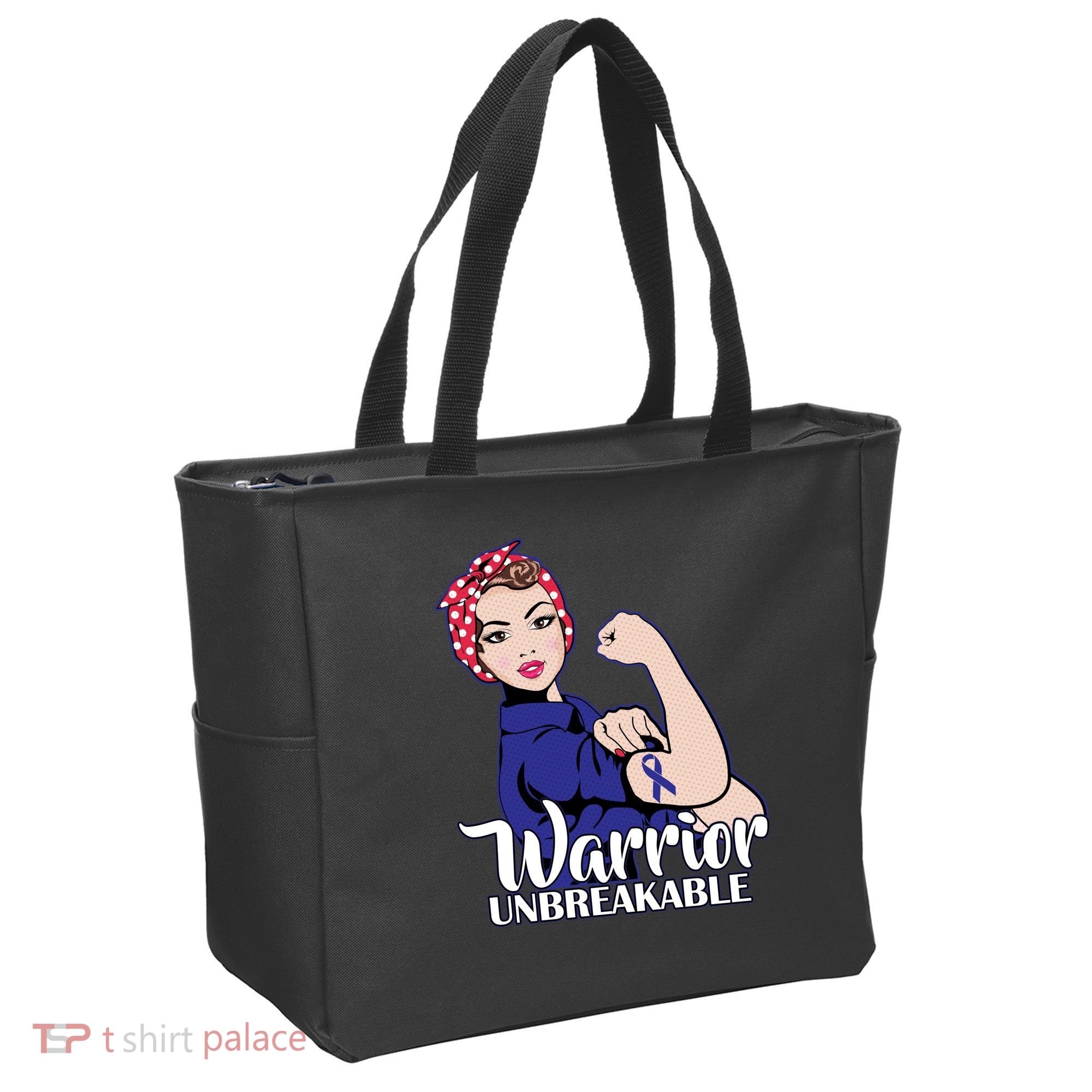 Colon Cancer Unbreakable Warrior Tote Bag