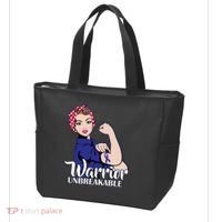 Colon Cancer Unbreakable Warrior Tote Bag thumb 3
