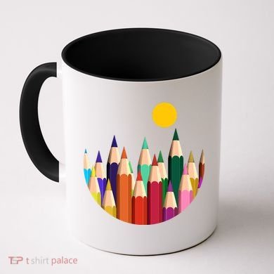 Color Pencils Forest Mountains  Coffee Mug