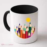 Color Pencils Forest Mountains  Coffee Mug thumb 0