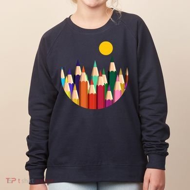 Color Pencils Forest Mountains  Women's Sweatshirt