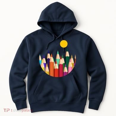 Color Pencils Forest Mountains  Hoodie