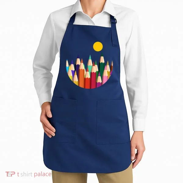 Color Pencils Forest Mountains  Apron