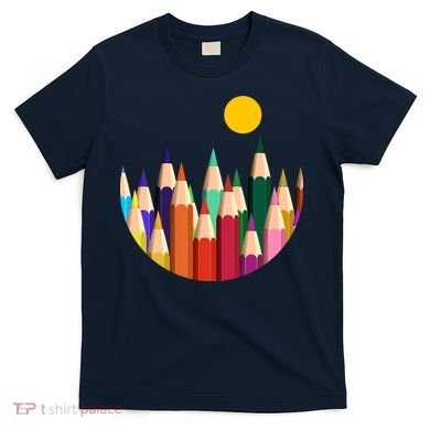 Color Pencils Forest Mountains  T-Shirt