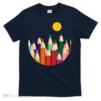 Color Pencils Forest Mountains  T-Shirt thumb 0