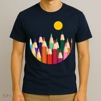 Color Pencils Forest Mountains  T-Shirt thumb 3