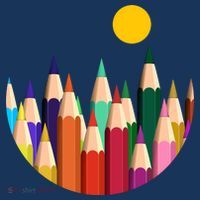 Color Pencils Forest Mountains  T-Shirt thumb 7