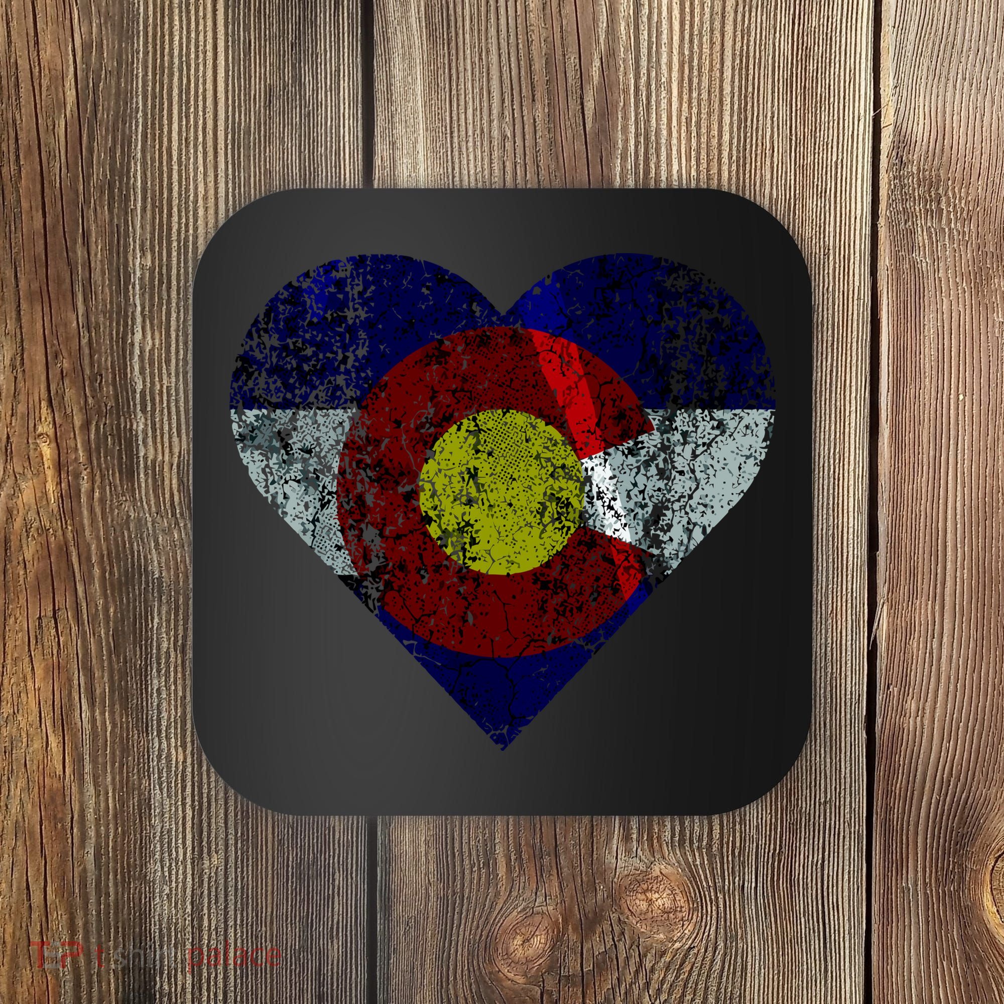Colorado Flag Heart Coaster
