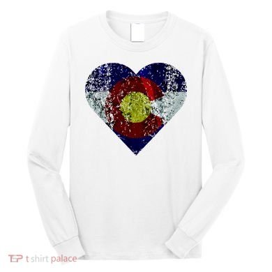 Colorado Flag Heart Long Sleeve Shirt