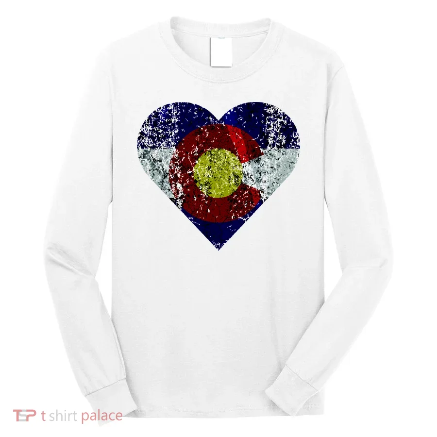Colorado Flag Heart Long Sleeve Shirt