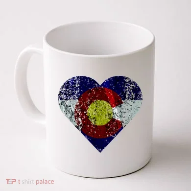 Colorado Flag Heart Coffee Mug