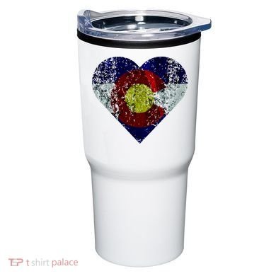 Colorado Flag Heart Tumbler