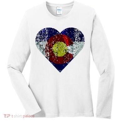Colorado Flag Heart Women's Long Sleeve Shirt