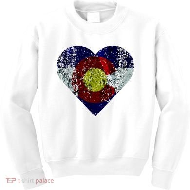Colorado Flag Heart Kids Sweatshirt