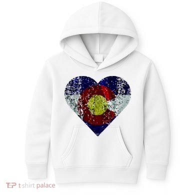 Colorado Flag Heart Kids Hoodie