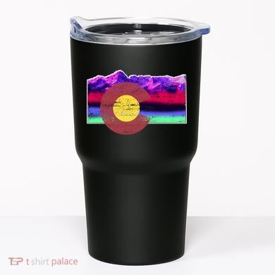 Colorado Flag Mountains Retro Vintage Distressed Tumbler
