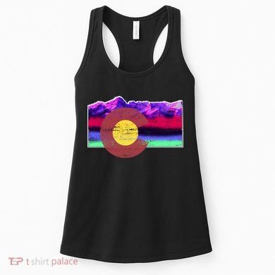 Colorado Flag Mountains Retro Vintage Distressed Women's Tank Top