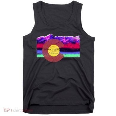 Colorado Flag Mountains Retro Vintage Distressed Tank Top