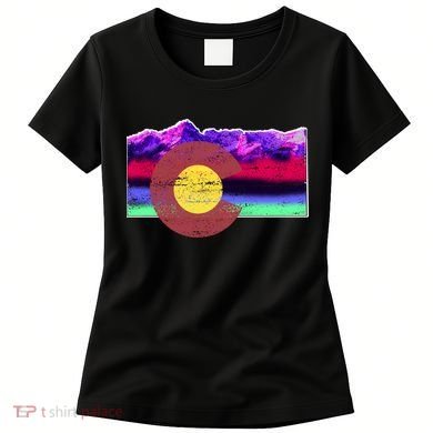 Colorado Flag Mountains Retro Vintage Distressed Women's T-Shirt