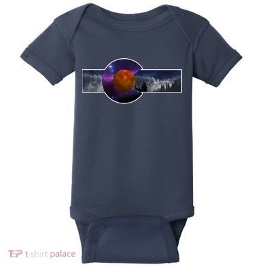 Colorado Flag Retro Mountains Wilderness Baby Bodysuit