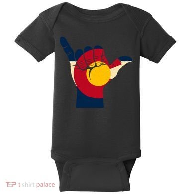 Colorado Flag Shake Hand Sign  Baby Bodysuit