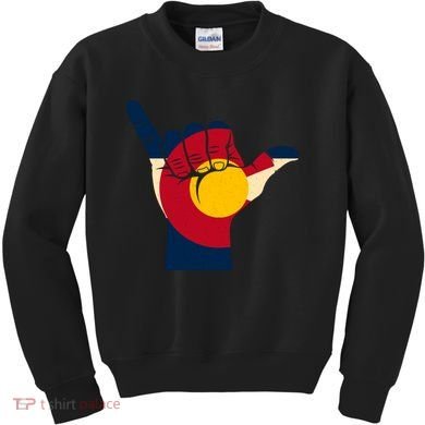 Colorado Flag Shake Hand Sign  Kids Sweatshirt