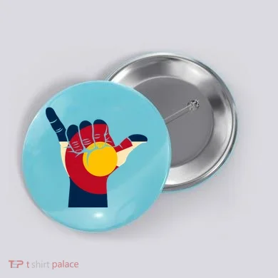 Colorado Flag Shake Hand Sign  Button