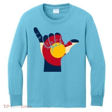Colorado Flag Shake Hand Sign  Kids Long Sleeve Shirt