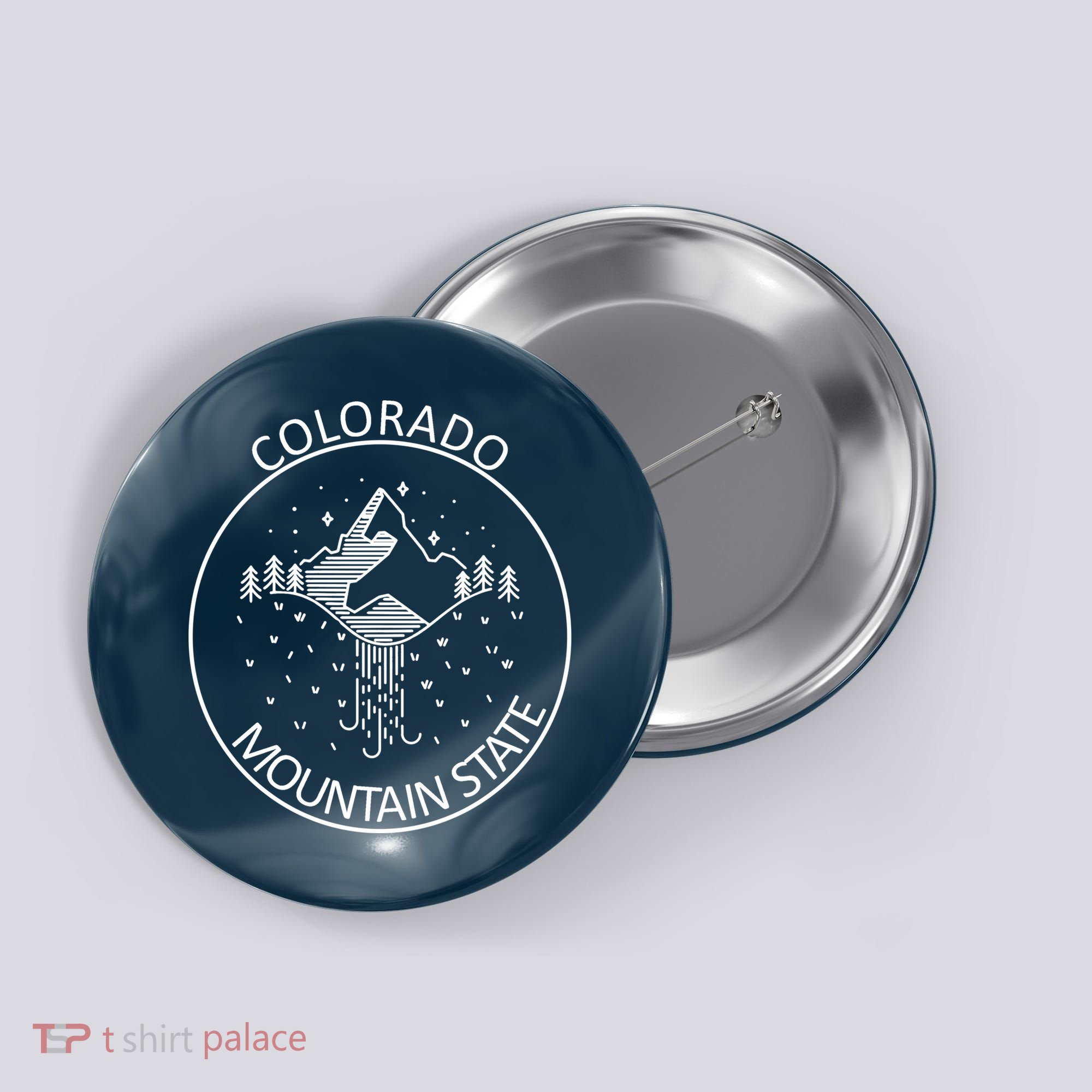 Colorado Mountain State Emblem Button