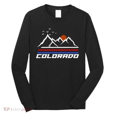 Colorado Mountains Retro Vintage Long Sleeve Shirt