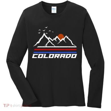 Colorado Mountains Retro Vintage Women's Long Sleeve Shirt
