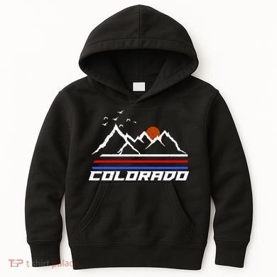 Colorado Mountains Retro Vintage Kids Hoodie