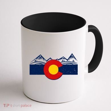 Colorado Wilderness Mountains Flag Coffee Mug back