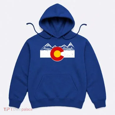 Colorado Wilderness Mountains Flag Hoodie
